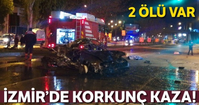 İzmir'de feci kaza! Arabadan savrulan 2 kişi öldü