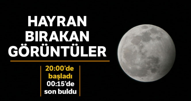 2020 Yılının ilk dolunayı ve ay tutulması İskenderun Körfezi üzerinde kartpostallık görüntüler oluşturdu