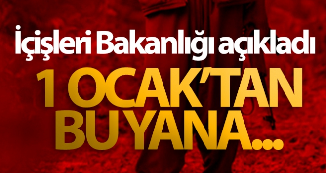 İçişleri Bakanlığı açıkladı! 1 Ocak'tan bu yana...