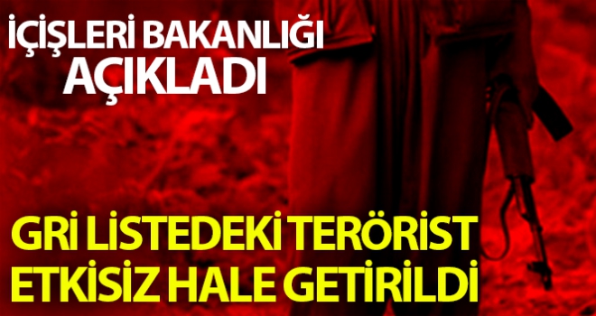 İçişleri Bakanlığı: 'Gri Liste'de yer alan Mahsum kod adlı Mehmet Fatih Demir etkisiz hale getirildi'