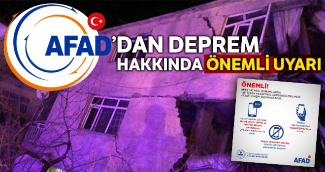 AFAD'dan Elazığ depremi hakkında açıklama