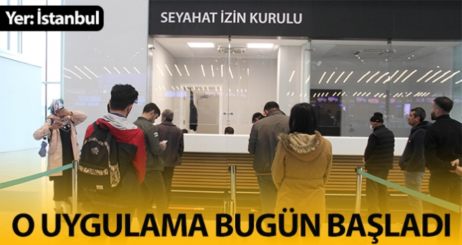 İstanbul Havalimanı'nda yolcular seyahat izin belgesi için başvuruyor