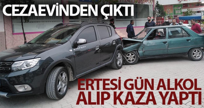 Cezaevinden çıktı, kaza yaptı