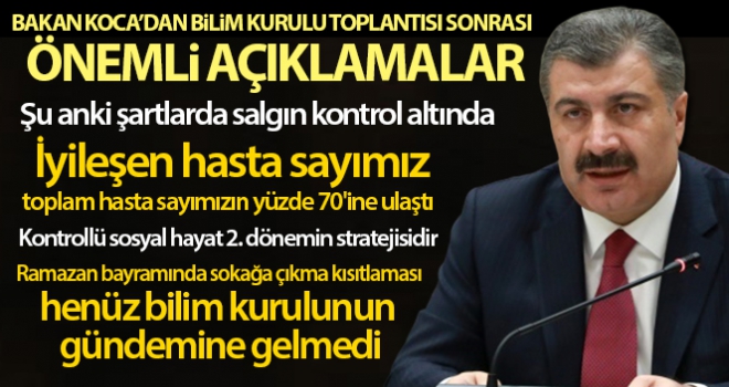 Sağlık Bakanı Fahrettin Koca: 'Şu anki şartlarda salgın kontrol altında'