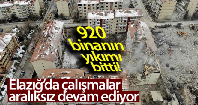 Elazığ'da 920 binanın yıkımı tamamlandı