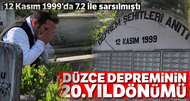 Düzce depreminin 20. yıldönümünde deprem şehitliği doldu taştı