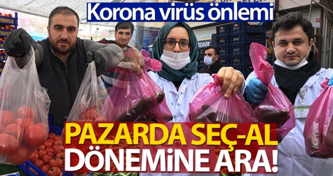 Pazar tezgahlarında korona virüs önlemi, seç al dönemi bitti