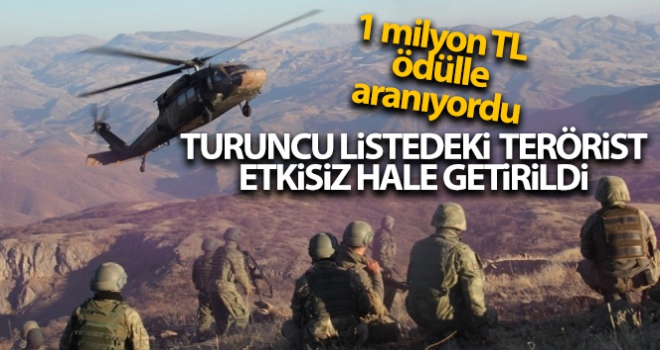 Diyarbakır'da 1 milyon liraya kadar ödülle turuncu listede aranan terörist etkisiz hale getirildi