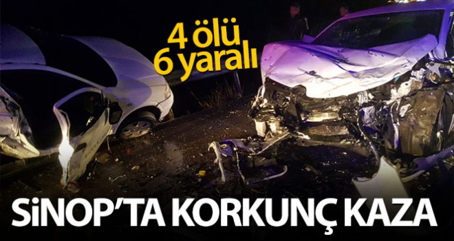 Sinop'ta trafik kazası: 4 ölü, 6 yaralı