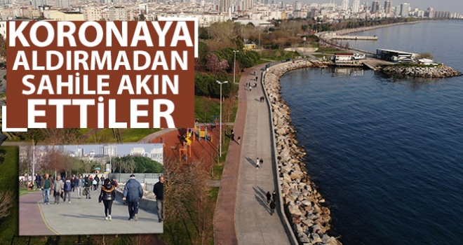 Koronaya aldırmadan sahile akın ettiler