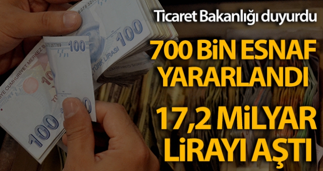 Esnaf Destek Paketi'nden 700 bin esnaf yararlandı