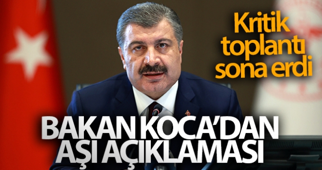 Sağlık Bakanı Koca'dan önemli açıklamalar