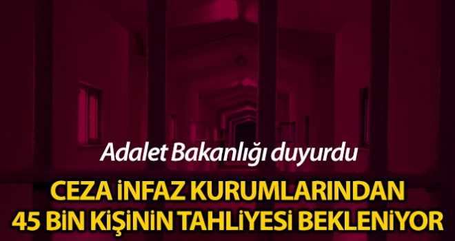 Ceza infaz kurumlarından toplam 45 bin kişinin tahliyesi beklenmektedir