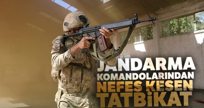 Jandarma komandolarından nefes kesen tatbikat