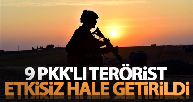 9 PKK'lı terörist etkisiz hale getirildi