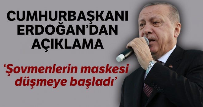 Cumhurbaşkanı Erdoğan: “Şovmenlerin maskesi düşmeye başladı”