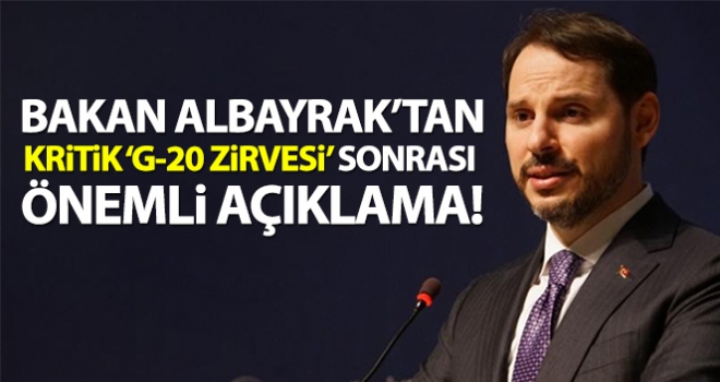 Bakan Albayrak'tan 'G20' açıklaması