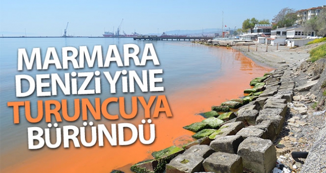 Marmara Denizi yine turuncuya büründü