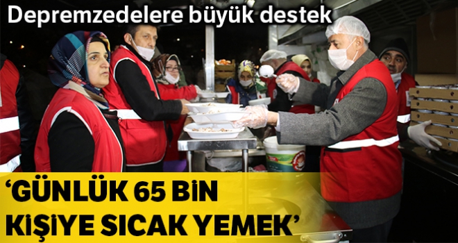 Elazığ'da günlük 65 bin depremzedeye sıcak yemek