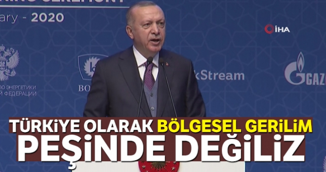 Cumhurbaşkanı Erdoğan: 'Türkiye olarak bölgesel gerilim peşinde değiliz'