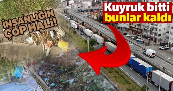 Tır kuyruğu sona erdi, geriye bu görüntüler kaldı