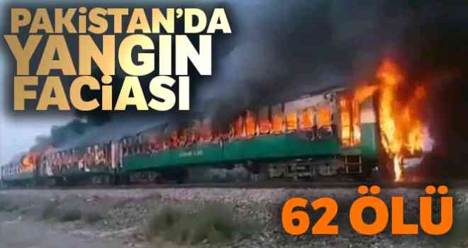 Pakistan'da yolcu treninde yangın! 62 ölü