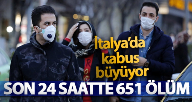 İtalya'da son 24 saatte 651 ölüm