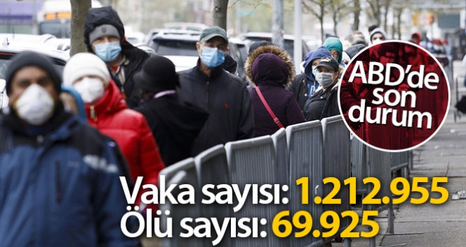 ABD'de korona virüsten ölenlerin sayısı 70 bine yaklaştı