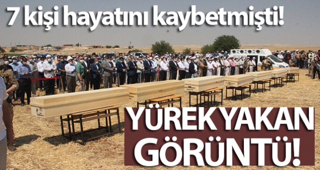 Yürek yakan görüntü! Konya'daki kazada ölen 7 kişi Şanlıurfa'da defnedildi