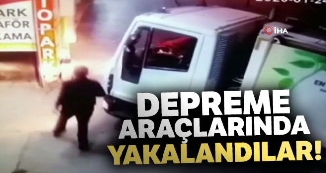 Depreme araçlarında yakalanan sürücülerin panik anları kamerada