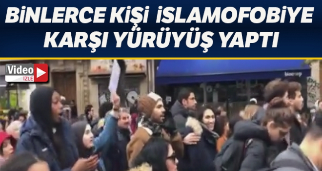 Fransa'da on binlerce kişi İslam nefretine karşı yürüyüş yaptı