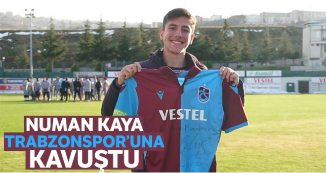 Trabzonspor'un otobüsünü saatlerce bekleyen Numan futbolcularla buluştu