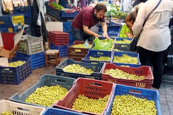 Bursa Tuz Pazarı’nda kurmalık zeytin satışı başladı