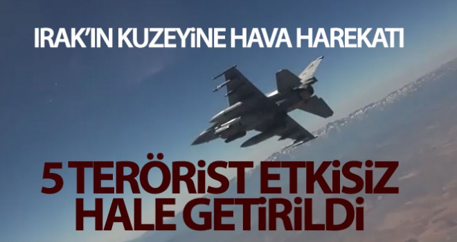 Irak'ın kuzeyinde 5 terörist etkisiz hale getirildi