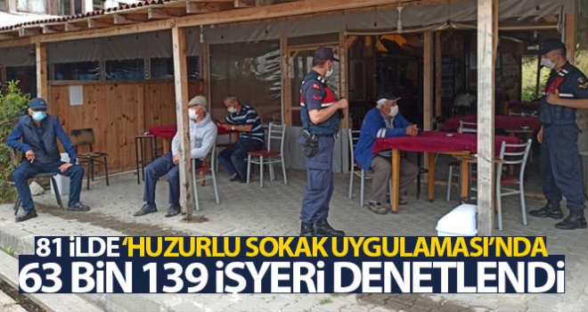 81 ilde 'Huzurlu Sokak Uygulaması'nda 63 bin 139 iş yeri denetlendi