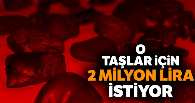 Gök taşı olduğunu iddia ettiği taşlar için 2 milyon istiyor