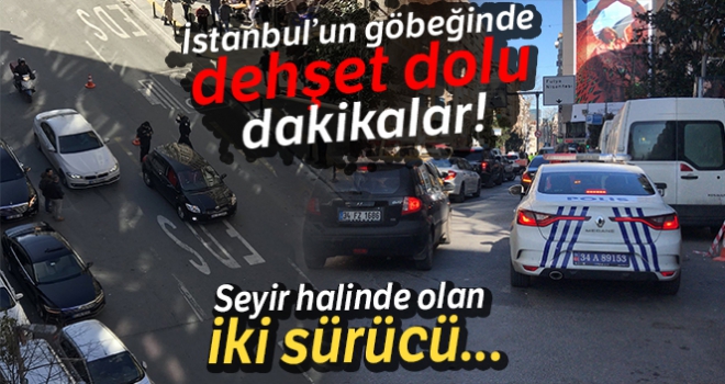 İstanbul'un göbeğinde bıçaklı trafik kavgası: 1 yaralı