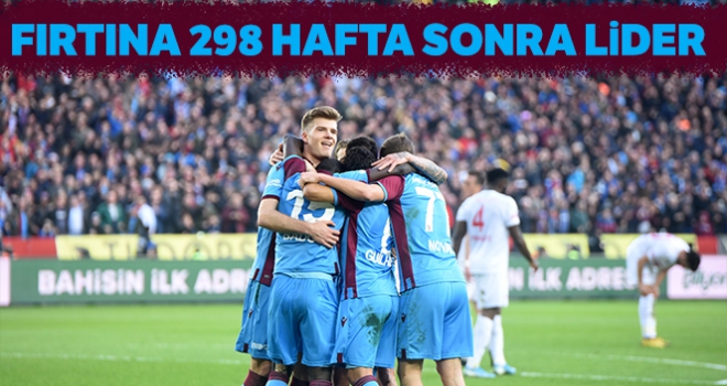 Trabzonspor 298 hafta sonra lider oldu