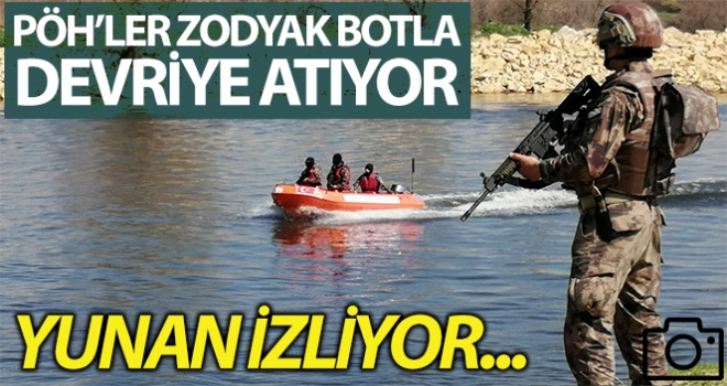 PÖH'ler Zodyak botla devriye atıyor, Yunan izliyor