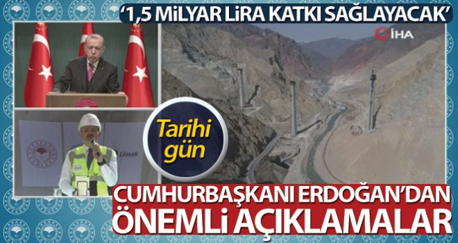 Cumhurbaşkanı Erdoğan: Yusufeli Barajı ekonomiye yılda 1,5 milyar TL katkı sağlayacak