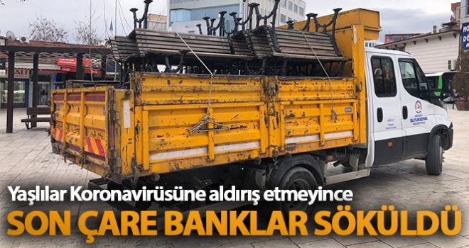 Yaşlılar Korona virüsüne aldırış etmeyince banklar söküldü