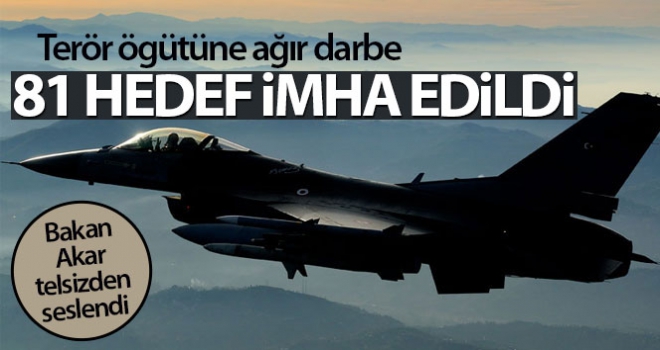 Pençe-Kartal Operasyonu'nda 81 hedef imha edildi