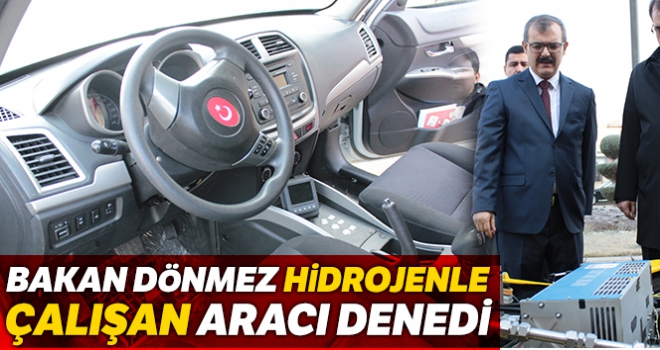 Enerji ve Tabii Kaynaklar Bakanı Dönmez hidrojenle çalışan aracı denedi