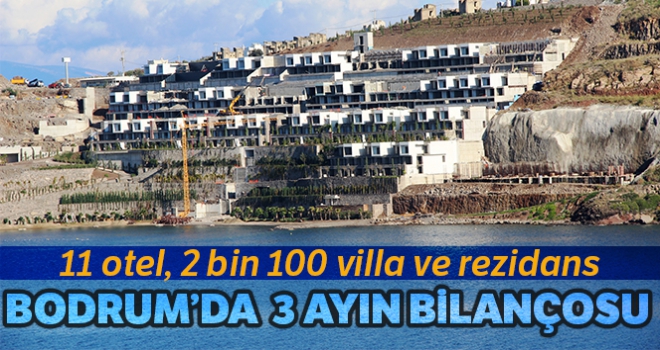 Bodrum'da 3 ayda 11 otel, 2 bin 100 villa ve rezidans yıkıldı