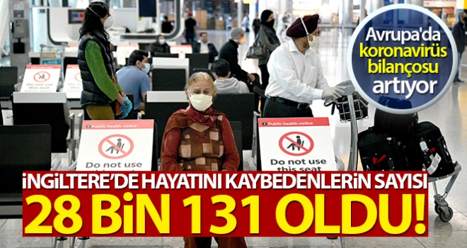 İngiltere'de son 24 saatte korona virüsten 621 kişi öldü