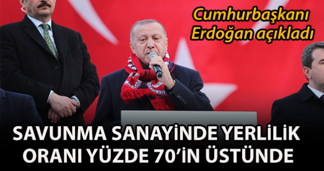 Cumhurbaşkanı Erdoğan: 'Savunma sanayinde yerlilik oranı yüzde 20'ydi, şimdi yüzde 70'in üzerine çıktı'