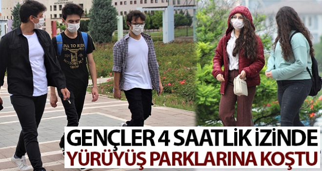 Gençler 4 saatlik izinlerinde soluğu yürüyüş parklarında aldı