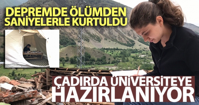 Depremde ölümden saniyelerle kurtuldu, şimdi çadırda üniversiteye hazırlanıyor