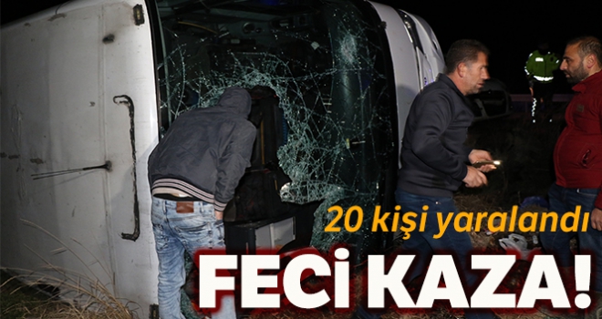 Erzincan'da yolcu otobüsü şarampole uçtu: 20 yaralı