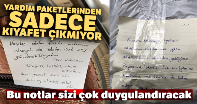 Ataşehir'den Elazığ'a gönderilen paketlerden çıkan notlar duygulandırdı